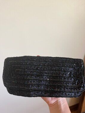 Vintage Black Beaded Bag/Purse